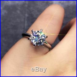 Certified 3.5Ct Round D/VVS1 Diamond Solitaire Engagement Ring 14K White Gold