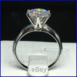 Certified 3.5Ct Round D/VVS1 Diamond Solitaire Engagement Ring 14K White Gold