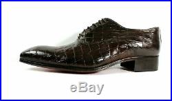 Classic Brown Crocodile Embossed Handmade Men Italian Leather Dress/Oxford Shoes