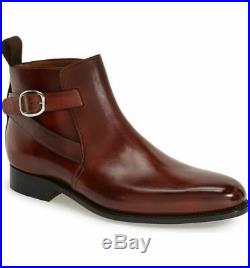 Classic MENS NEW HANDMADE JODHPUR STYLE REAL LEATHER BROWN ANKLE BOOTS FOR MEN