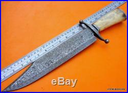 Custom Damascus Steel Hunting Bowie Knife / Dagger / Sword / Camel Bone/ Rare