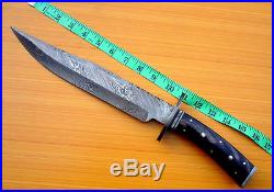 Custom Damascus Steel Hunting Bowie Knife / Sword / Dagger / Bull Horn Handle