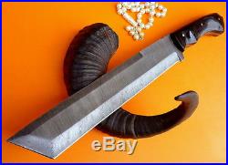 Custom Damascus Steel Hunting Knife, Tanto Survivor Machete, Christmas Gift