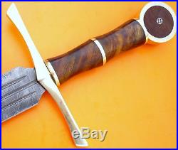 Custom Damascus Steel Medieval Knight Sword / Knife / Dagger / Bowie / 32l