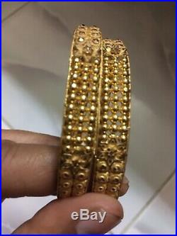 Elegant 21CT Yellow Gold Pair Of Bangles. 22.97Gram. Size2.7. Dubai D-free. H-Marked