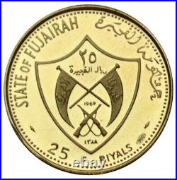 FUJAIRAH 25 Riyals 1969 Gold Proof'Richard Nixon