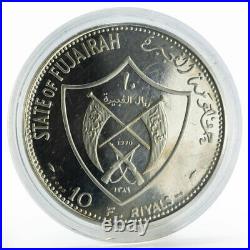 Fujairah 10 riyals Apollo XII Moon Landing Program proof silver coin 1970