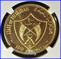 Fujairah AH 1389//1970 Gold 100 Riyals Apollo XII Commem. NGC PF-64 Ultra Cameo