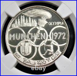 Fujairah. Silver Proof 1972 Munich Olympics 5 Riyals AH 1389 (1970) PR68 UC NGC