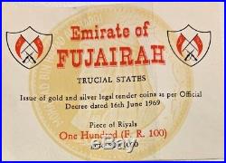 Fujairah UAE 1389/1970 Gold 100 Riyals Apollo XIV Space NGC PF64 Mintage-550