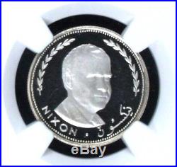 Fujairah UAE 1389/1970 Silver Coin 2 Riyals President Richard Nixon NGC PF65