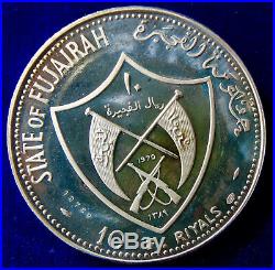 Fujairah, United Arab Emirates, 10 Riyals 1971 Crown Size Silver Coin Apollo 14