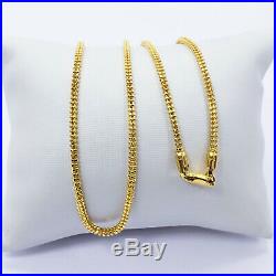 GENUINE 22K Solid Gold Chain Necklace 20 Hollow Beaded Hallmarked 916 GOLDSHINE