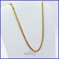 GENUINE 22K Solid Gold Chain Necklace Franco 18 Lobster Claw Hallmarked 916