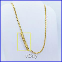 GENUINE 22K Solid Gold Chain Necklace Franco 20 Lobster Claw Clasp Hallmark 916