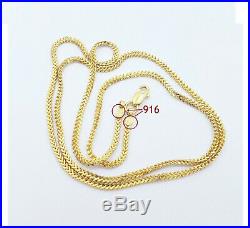 GENUINE 22K Solid Gold Chain Necklace Franco 20 Lobster Claw Clasp Hallmark 916