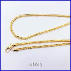 GENUINE 22K Solid Yellow Gold Franco Chain Necklace 22.25 / 2.48mm Hallmark 916
