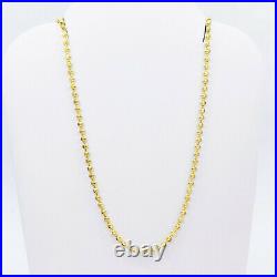 GENUINE 22K Yellow Gold Chain Necklace 16 Beaded Ball Moon Cut Hallmarked 916
