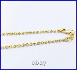 GENUINE 22K Yellow Gold Chain Necklace 16 Beaded Ball Moon Cut Hallmarked 916