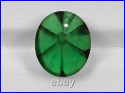 GIA Certified COLOMBIA Trapiche Emerald 7.09 Cts Natural Deep Green Oval