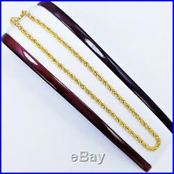 GOLDSHINE 22K Gold Rope Chain Necklace 20.25 Hallmarked 916 Lobster Clasp 4.4mm