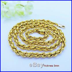 GOLDSHINE 22K Gold Rope Chain Necklace 20.8 Hallmark 916 Thickness 5mm Genuine