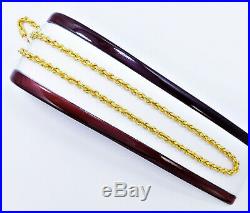 GOLDSHINE 22K Gold Rope Chain Necklace 20.8 Hallmark 916 Thickness 5mm Genuine