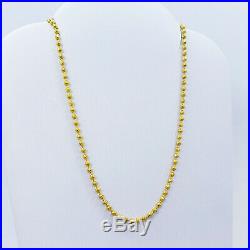 GOLDSHINE 22K Solid Gold Chain Necklace 15.75 Beaded Choker Genuine Hallmarked
