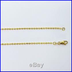 GOLDSHINE 22K Solid Gold Chain Necklace 15.75 Beaded Choker Genuine Hallmarked