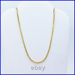 GOLDSHINE 22K Solid Gold Chain Necklace Franco 24 Lobster Clasp Hallmarked 916