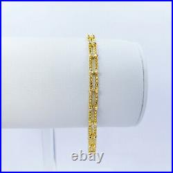 GOLDSHINE 22K Solid Gold Women Bracelet 6.75-7.5 Hallmark 916 22KT Handcrafted