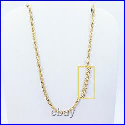 GOLDSHINE 22K Solid Yellow White Gold Chain Necklace 20.25 Hallmark 916 Genuine