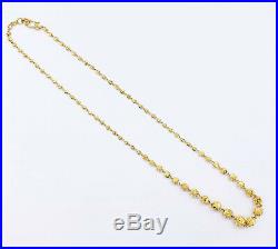 GOLDSHINE 22K Yellow Gold Beaded Chain Necklace 17.25 Genuine Hallmark 916 22KT