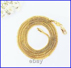 GOLDSHINE 22K Yellow Gold Chain Necklace 18 Beaded Genuine Hallmarked 916
