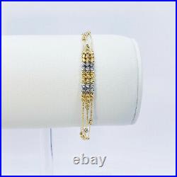 GOLDSHINE 22K Yellow White Gold Bangle Bracelet 2.25 Or 7 Genuine Hallmark 916
