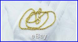 GOLDSHINE Chain Necklace Genuine 22K Solid Yellow Gold 18 Rope Hallmarked 6.38g