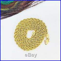 GOLDSHINE Chain Necklace Genuine 22K Solid Yellow Gold 23.5 Rope Hallmarked 916