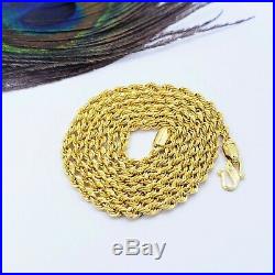 GOLDSHINE Chain Necklace Genuine 22K Solid Yellow Gold 23.5 Rope Hallmarked 916