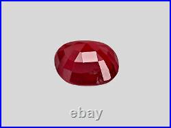 GRS Certified BURMA Ruby 1.37 Cts Natural Untreated Cushion