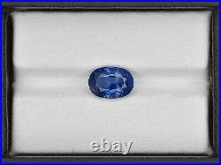 GRS Certified KASHMIR Blue Sapphire 4.09 Cts Natural Untreated Intense Blue Oval