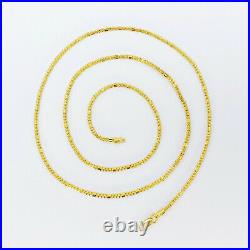 Genuine 22 Karat Yellow Gold Chain Necklace 20.25 Beaded 1.8mm Hallmarked 916