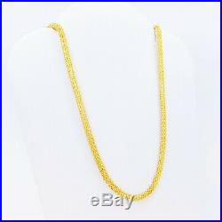 Genuine 22K Gold Chain Necklace 18.25 Round 2.6mm Thick Hallmarked High Quality