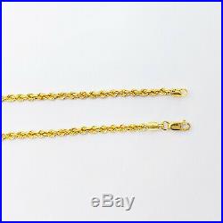 Genuine 22K Gold Chain Necklace 18 Rope Lobster Claw Clasp Hallmarked 916