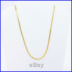 Genuine 22K Gold Chain Necklace Franco 20 Lobster Clasp Hallmarked 916 1.3mm