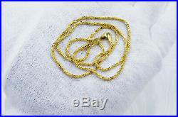 Genuine 22K Solid Gold 20 Chain Necklace 1.7mm Thin Lobster Clasp Hallmark 916