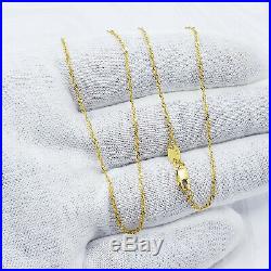 Genuine 22K Solid Gold Chain Necklace 16.25 Singapore Choker Thin 1.22mm, 1.72g