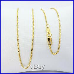 Genuine 22K Solid Gold Chain Necklace 18.5 Singapore 1.22mm 1.85gm Hallmark 916
