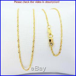 Genuine 22K Solid Gold Chain Necklace 18.5 Singapore 1.22mm 1.85gm Hallmark 916