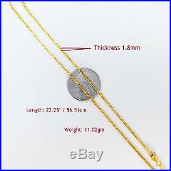 Genuine 22K Solid Gold Chain Necklace 22.25 Foxtail Lobster Clasp Hallmark 916