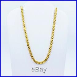 Genuine 22K Solid Gold Chain Necklace Franco 19.75 Lobster Claw Hallmarked 22K